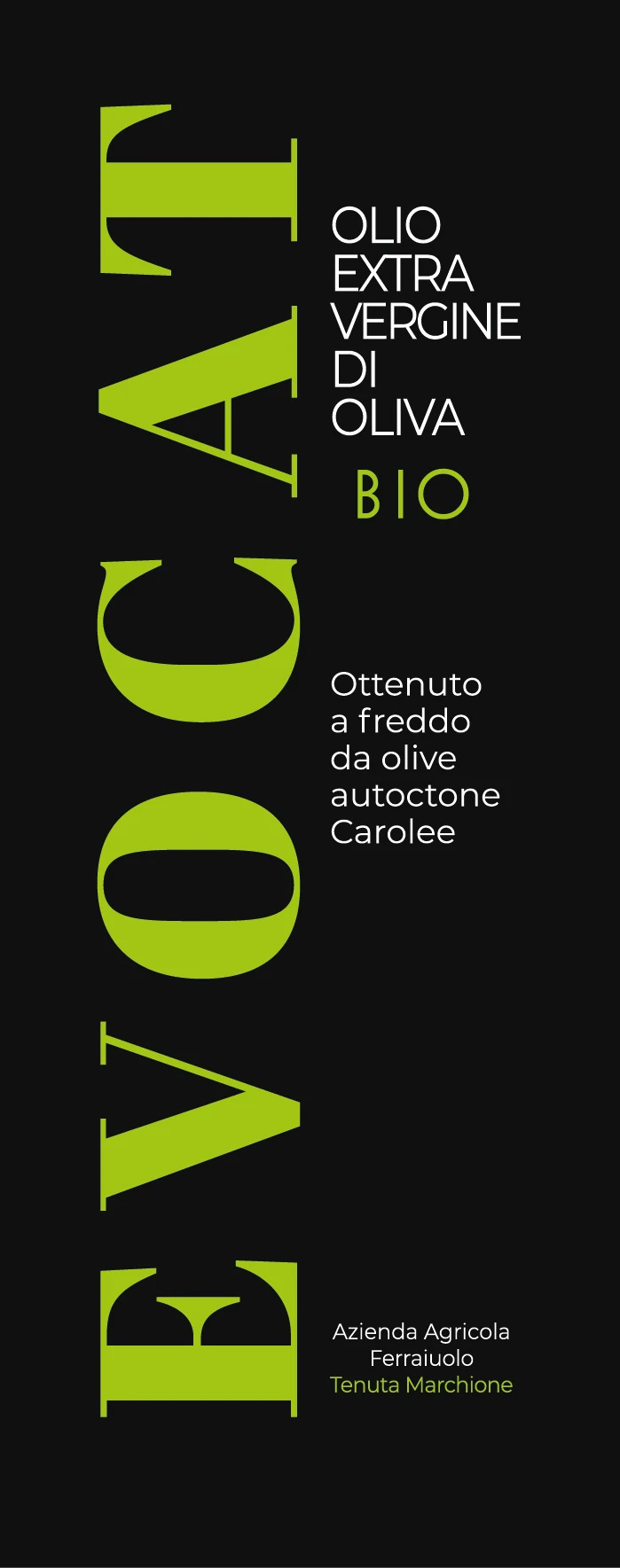 EVOCAT — Etichetta frontale — bottiglia